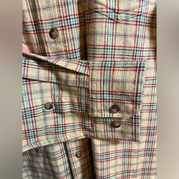 Toad&Co Men's Plaid Flannel Button Down Shirt large NWOT 100% Organic Cotton - Picture 7 of 8